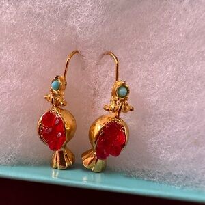 Beautiful Gold Turquoise Gemstone Earrings🩵♥️